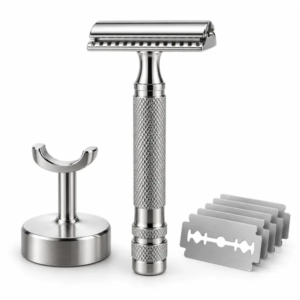 Classic Safety Razor Set with stand and blades